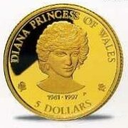 Diana Princess of Wales - Cook Islands - 1997 - commemorative gold coin