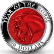 Mother of Pearl - Year of Horse - Cook Islands - 2014 - 50 Dollars - 5 oz silver coin