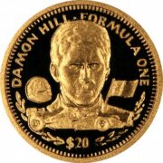 Formula-1: Damon Hill - Liberia - 1992 - gold coin