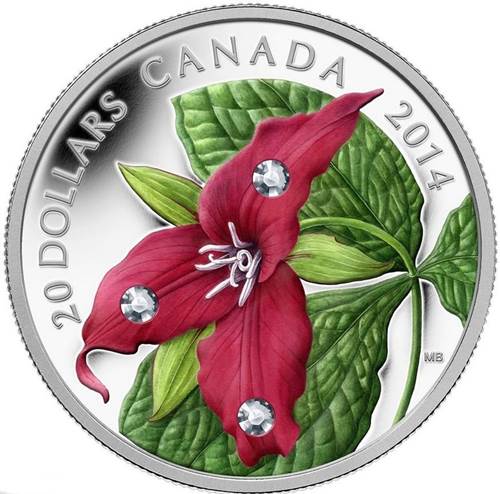 Flowers in Canada The Tulip Sale 2014 $5 Fine Silver Coin 