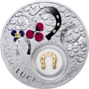 Symbols of Luck: Horseshoe - Niue - 2014 - 1 Dollar - silver coin with gilding
