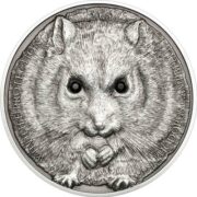 Camplell's Hamster - 500 Togrog - 2015 - Mongolia - silver coin with crystals