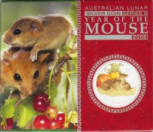 Oriental Calendar: Year of the Mouse - 2008 - Australia - 1 Dollar - coloured silver coin - Image 3