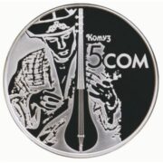 Komuz  - 5 Som - Kyrgyzstan - melchior coin in Mint capsule
