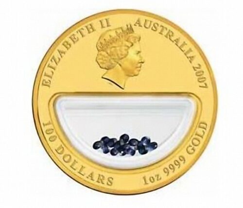 Treasures of Australia: Sapphire - 2007 - 100 Dollars - Australia - 1 oz gold coin with sapphire - Image 2