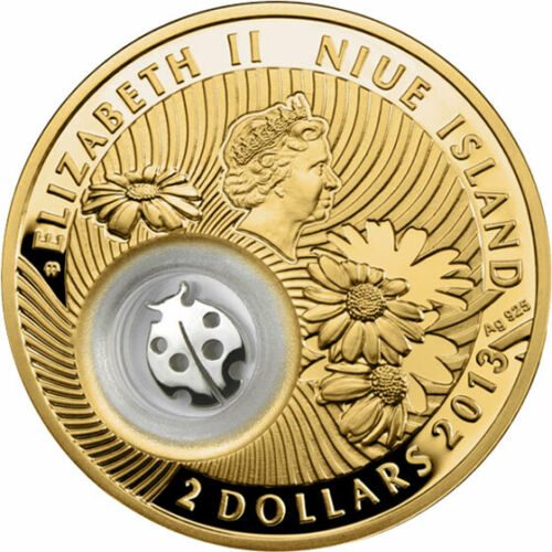 Good Luck Coin: Golden Ladybird - Niue - 2013 - 2 Dollars - gilded coin - Image 2