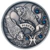 Zodiac Horoscope: Pisces - 2014 - 20 Rubles - Belarus - silver coin with Swarovsky Crystals
