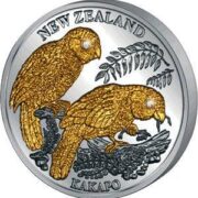 Kakapo (New Zealand) - 2006 - Liberia - 10 Dollars - silver coin with gold & 2 diamonds