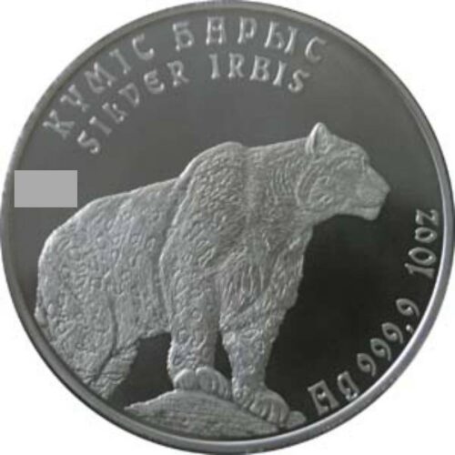Silver Irbis 10 Tenge Kazakhstan 10 oz silver coin (old design)