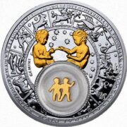 Zodiac Signs: Gemini - 2013 - 20 Rubles - Belarus - silver coin with gilding