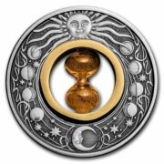 Hourglass - Tuvalu - 2021 - 2 Dollars - 2 oz silver coin with real hourglass