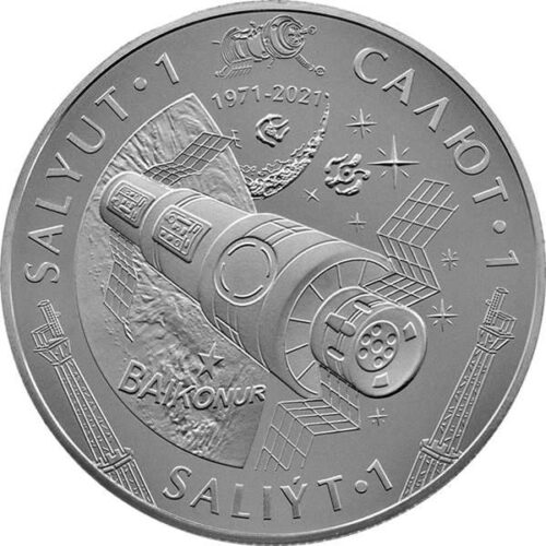 Salyut-1 - 200 Tenge - 2021 - Kazakhstan - melchior coin (proof-like)