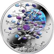 Tree of Luck Blue Moon - Niue - 2024 - 1 Dollar - silver coin with amethyst