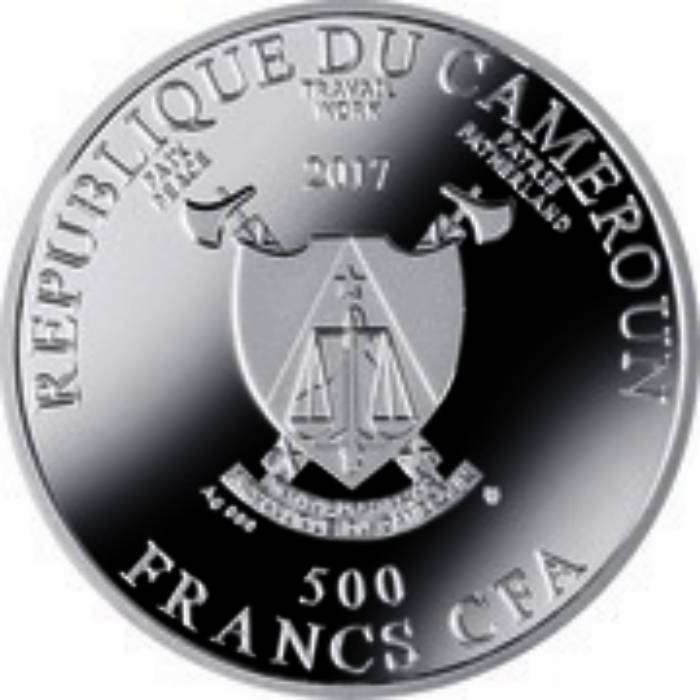 Cockerel on a Stick - 2017 - Cameroon - 500 Francs - silver coin with digital printing - Image 2