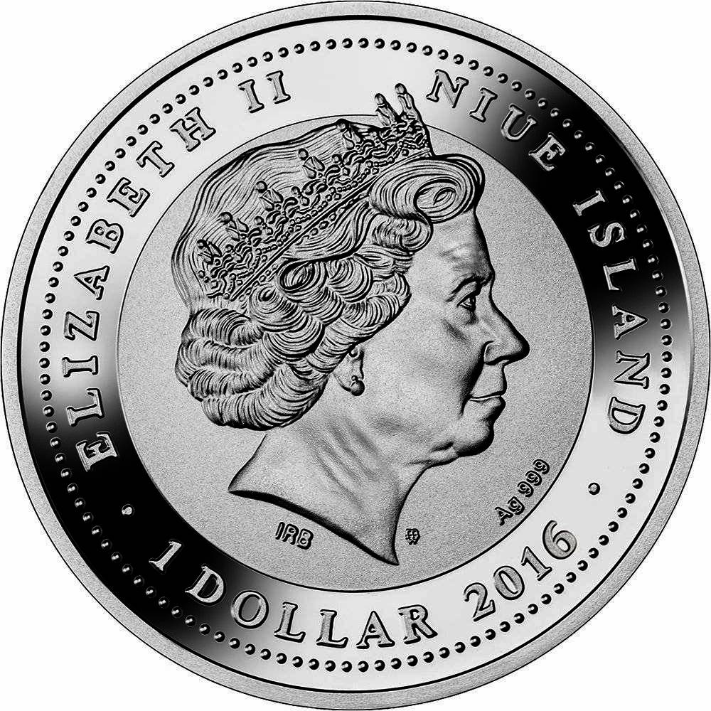 Monkey Tree (Lucky Coin) - Niue - 2016 - 1 Dollar - silver coin with pad printing - Image 2