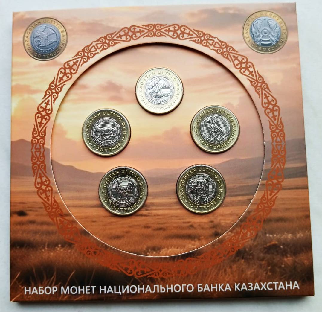 Wildlife of Kazakhstan - Kazakhstan - 100 tenge - 2025 - 5 bimetallic coins set in folder - Image 3