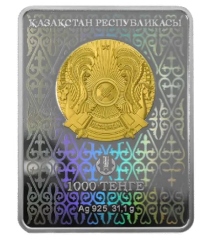 Constitution of the Republic of Kazakhstan - 1000 Tenge - 2026 - Kazakhstan - silver coin with gilding - Image 2